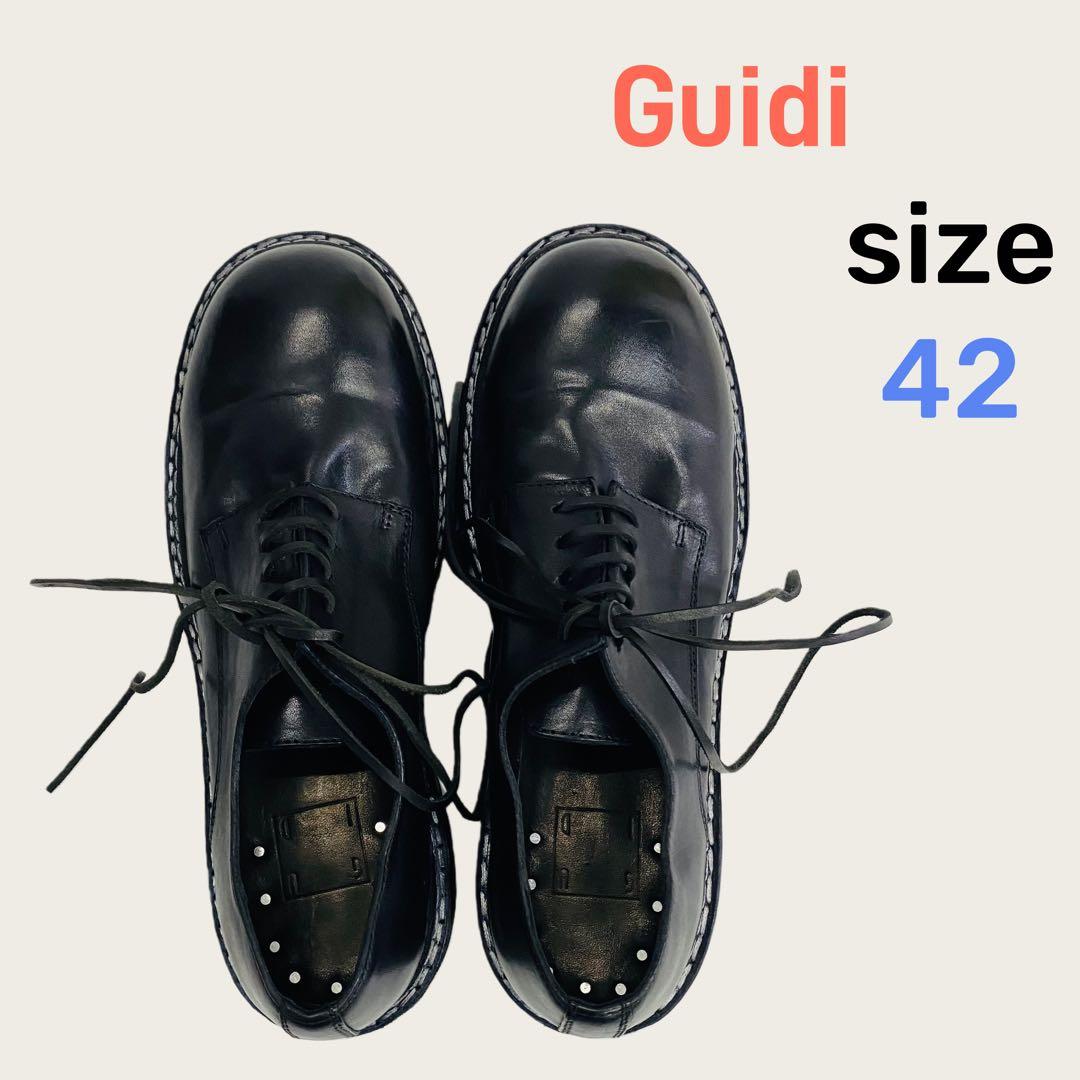 Guidi 黒 レースアップシューズ 42サイズ