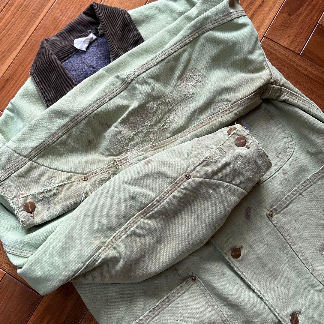 レアカラー 80s carhartt チョアコート ライムグリーン ヴィンテージ