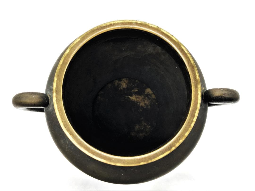 【 雷紋・和紋象嵌薄端 】　明治～昭和初期　手造彫金　鎌倉蔵出