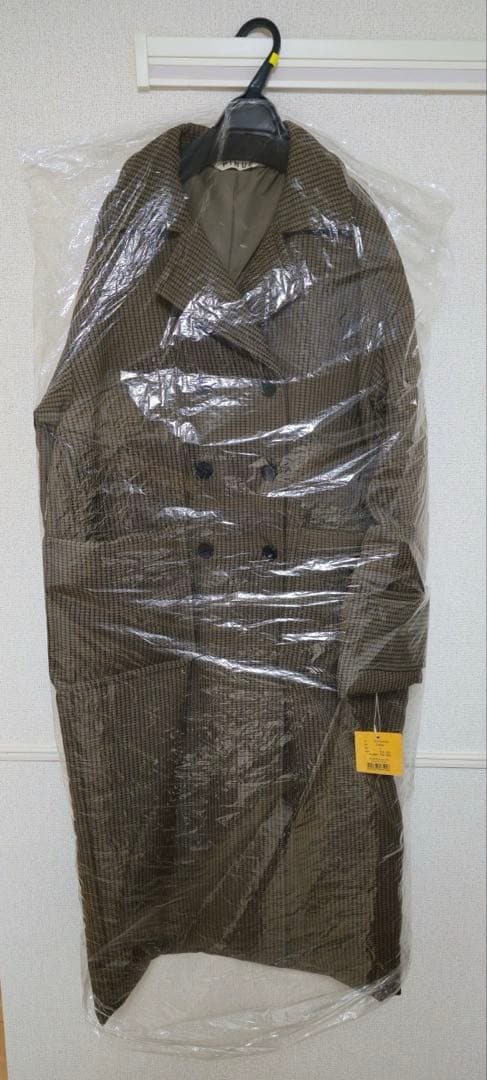 pinue ロングパフコート　チェック　Sサイズ