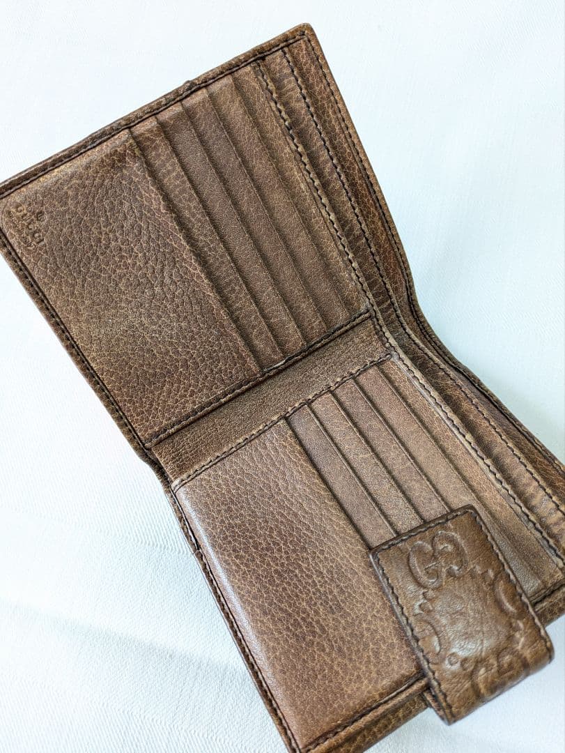 GUCCI ✨二つ折り財布 ブラウンレザー✨値下げしました