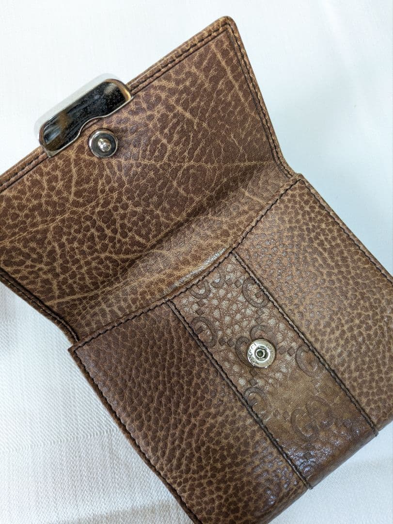 GUCCI ✨二つ折り財布 ブラウンレザー✨値下げしました