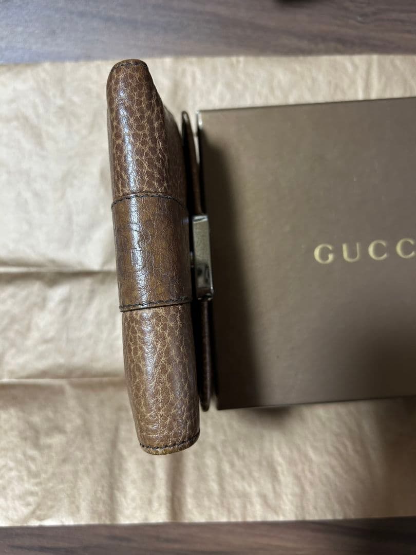 GUCCI ✨二つ折り財布 ブラウンレザー✨値下げしました