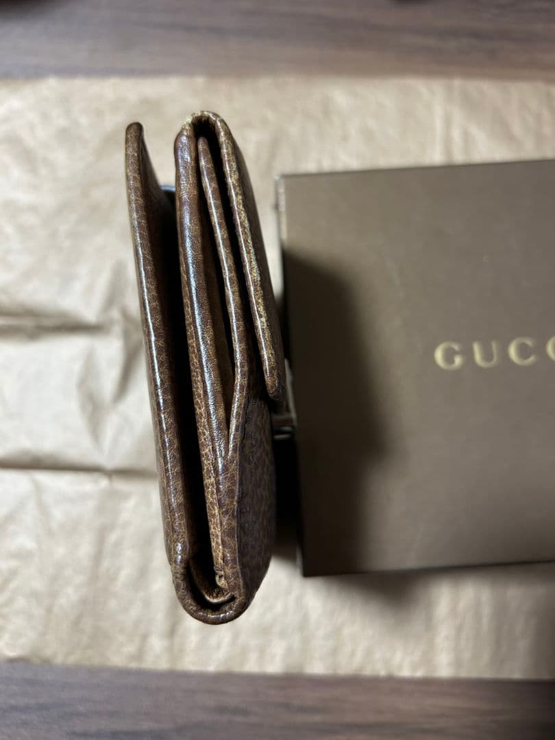 GUCCI ✨二つ折り財布 ブラウンレザー✨値下げしました