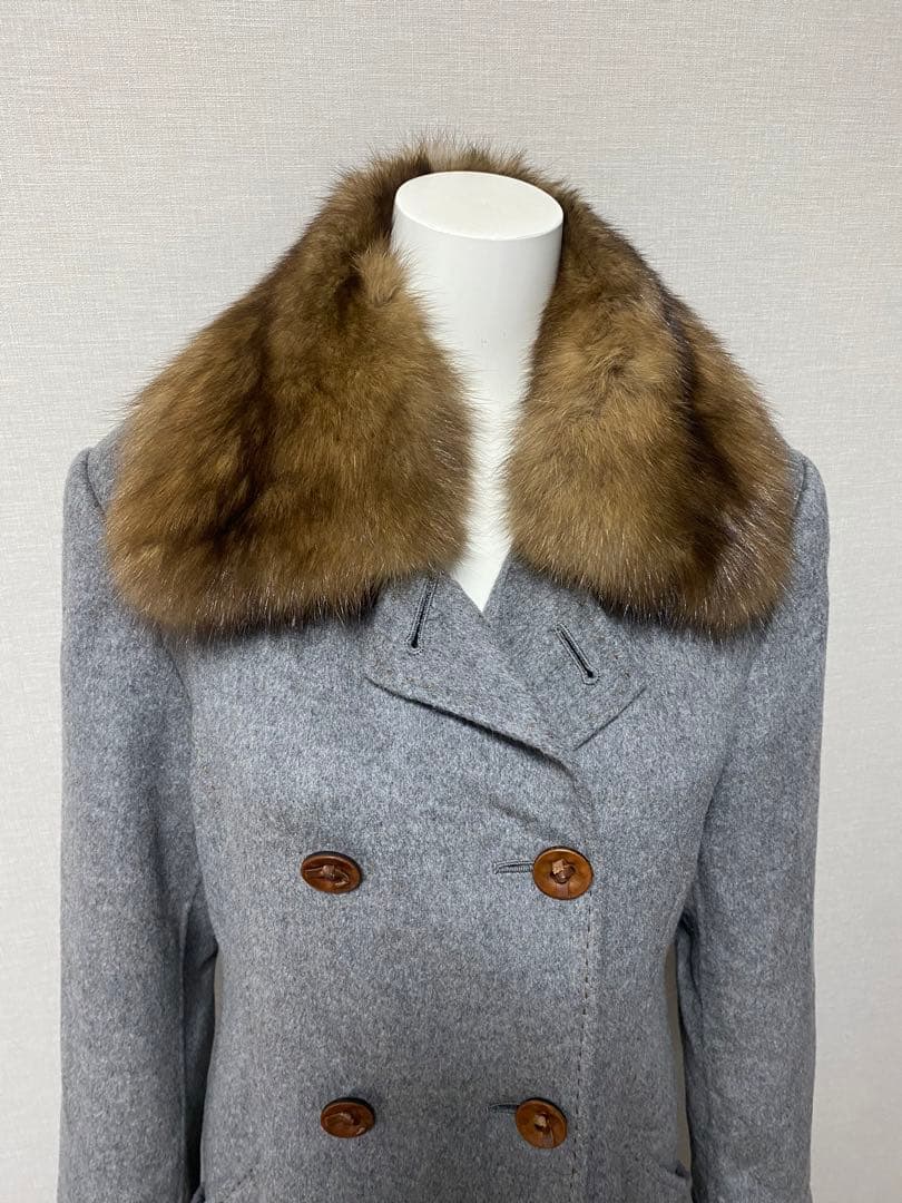 美品 FOXEY boutique 最高級 セーブルファー カシミヤ コート
