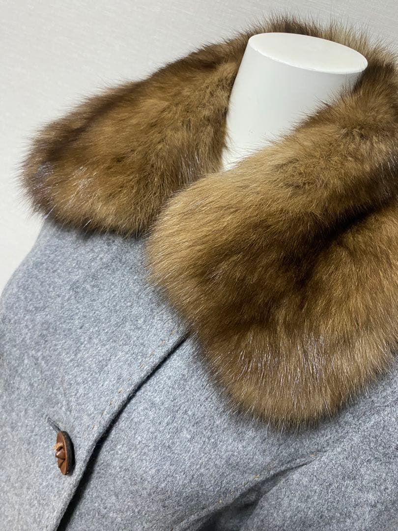 美品 FOXEY boutique 最高級 セーブルファー カシミヤ コート