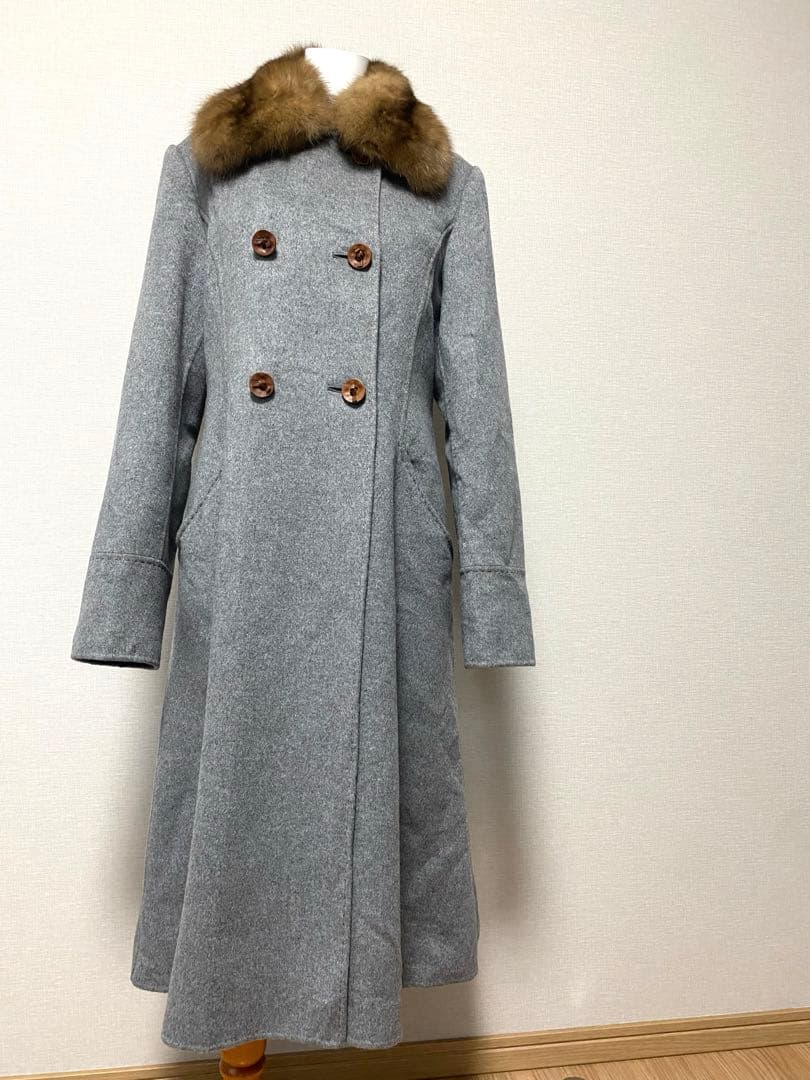 美品 FOXEY boutique 最高級 セーブルファー カシミヤ コート