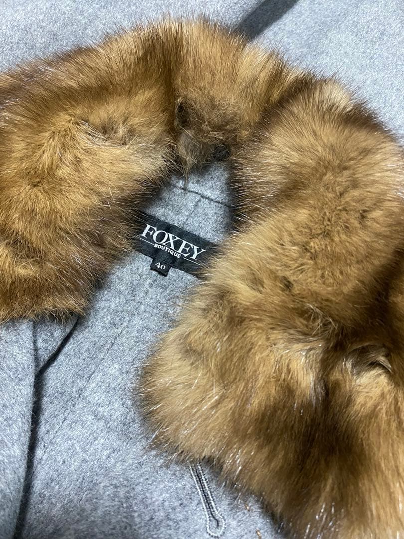 美品 FOXEY boutique 最高級 セーブルファー カシミヤ コート