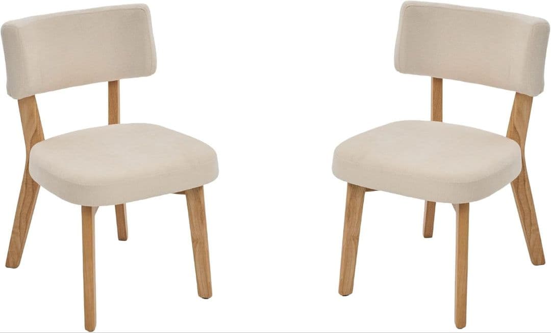 【新品訳あり！！】ダイニングチェア 2脚セット 北欧デザイン クッション付き