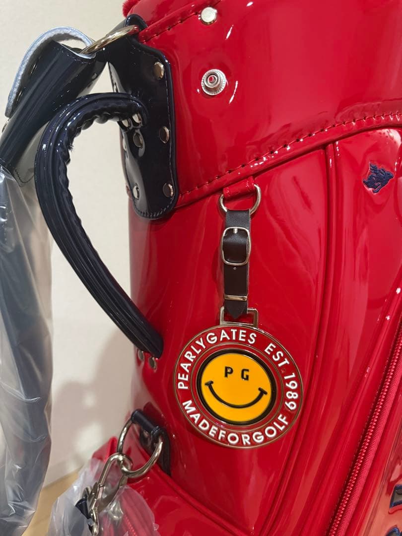 希少　PEARLY GATES ゴルフキャディバッグ エナメル レッド