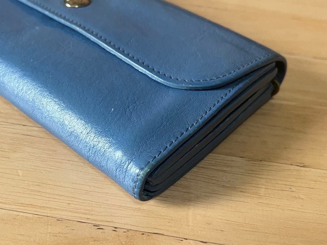 Lemon イルビゾンテ 長財布 ブルー系 ネイビー系 ロゴ型押し 収納多