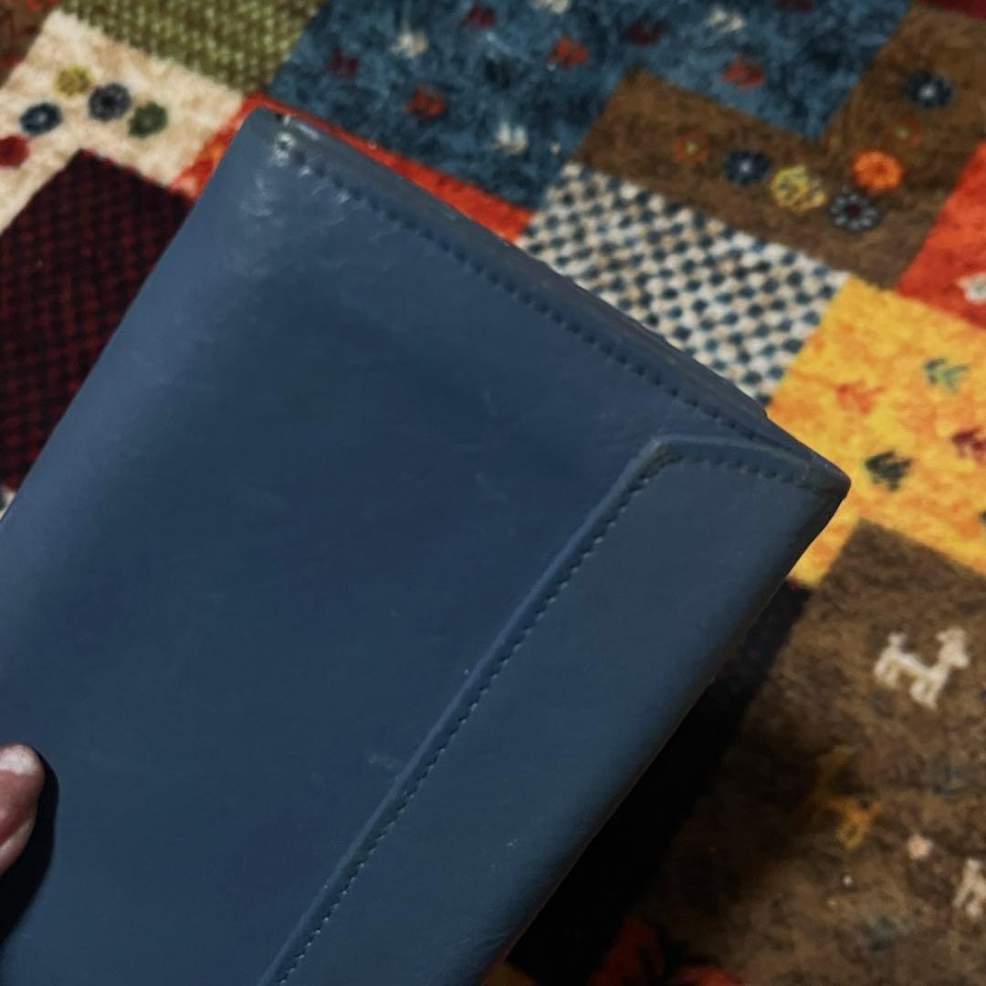 Lemon イルビゾンテ 長財布 ブルー系 ネイビー系 ロゴ型押し 収納多
