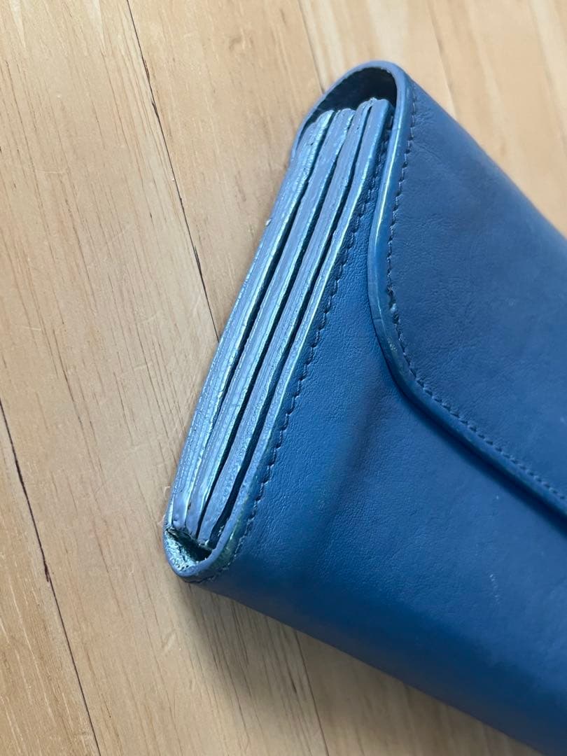 Lemon イルビゾンテ 長財布 ブルー系 ネイビー系 ロゴ型押し 収納多