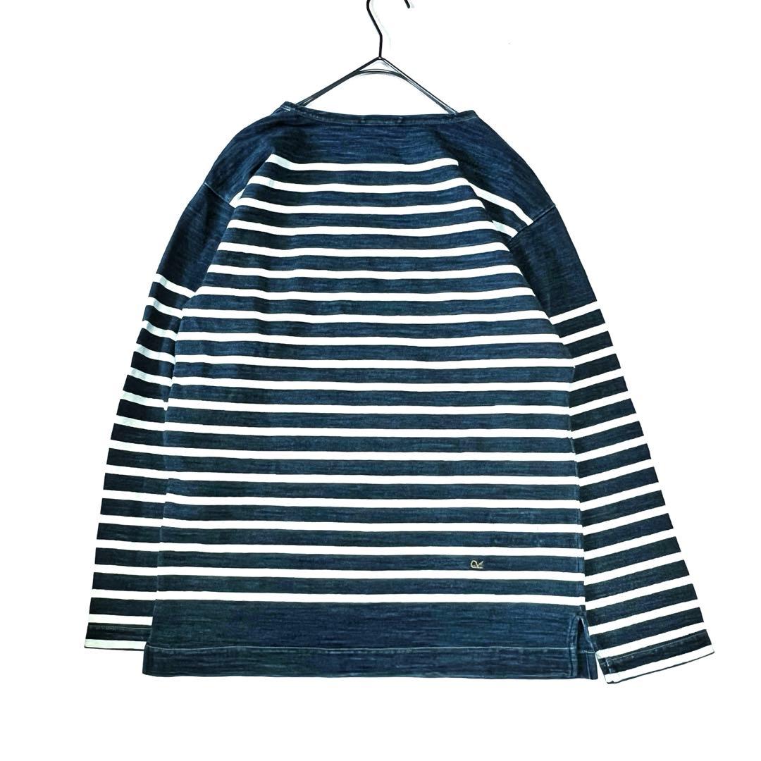 45R バスクボーダーシャツ バスクの908Tシャツ（サイズ2・インディゴ 濃）