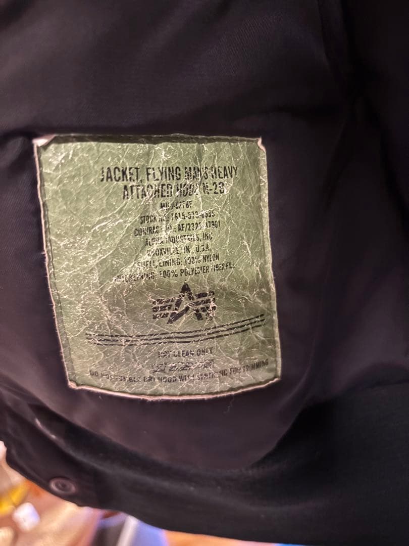 alpha n2-b flight jacket 短丈　ブラック　M