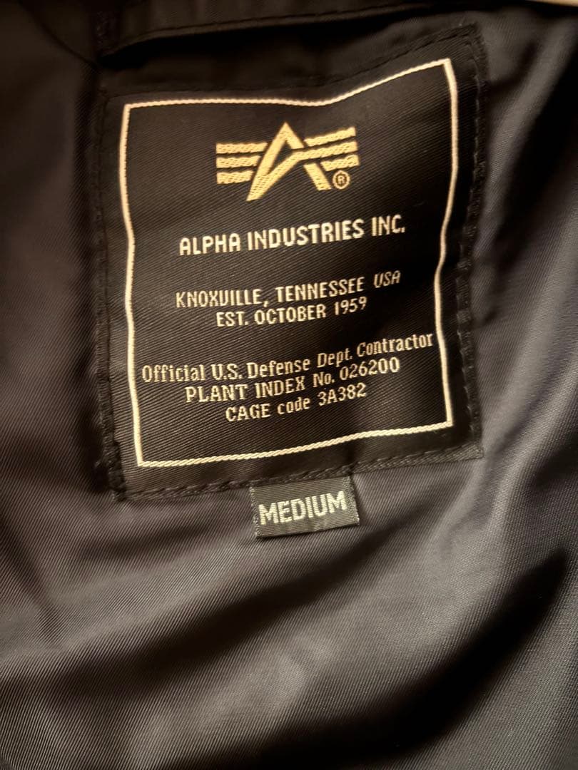 alpha n2-b flight jacket 短丈　ブラック　M