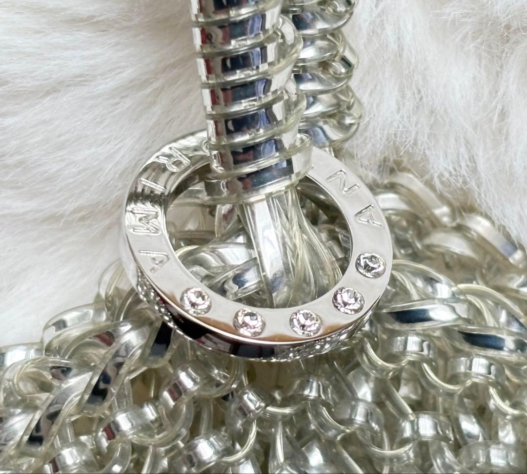 ANTEPRIMA ワイヤーバッグ スクエア ラインストーン ロゴ リング