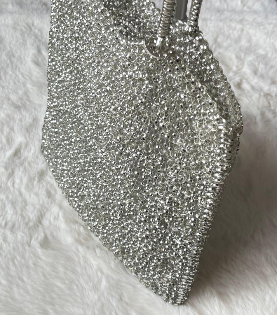 ANTEPRIMA ワイヤーバッグ スクエア ラインストーン ロゴ リング