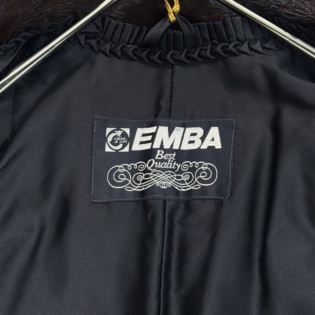 エンバ ブラックグラマ 本毛皮 ファーコート ハーフコート なめし柔らか 艶◎