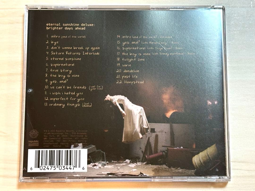 直筆サイン入り アリアナグランデ 「エターナル サンシャイン」DX 限定ジャケ