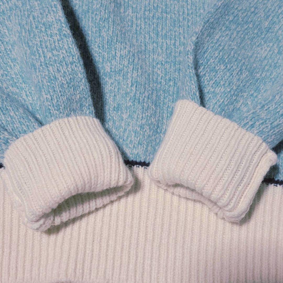 【極美品】JUN&ROPE フロントロゴパフスリーブ長袖プルオーバー 水色