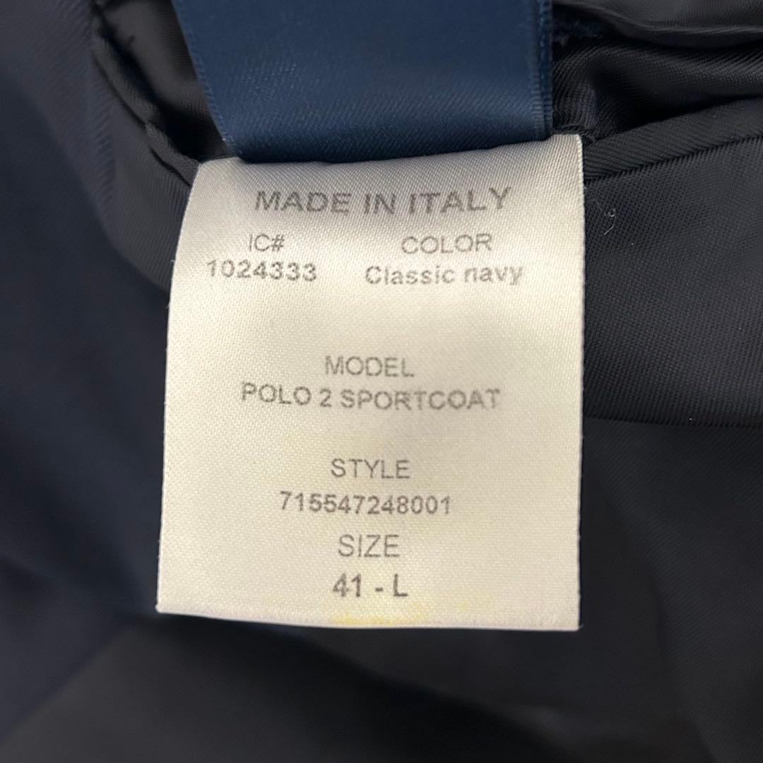 【極美品】現行タグ ポロラルフローレン イタリア製 紺ブレ 2ボタン 背抜き