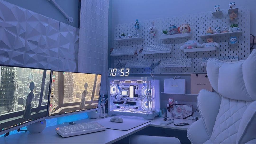 サンワダイレクト　パソコンデスク　L字型デスク　ホワイト　白
