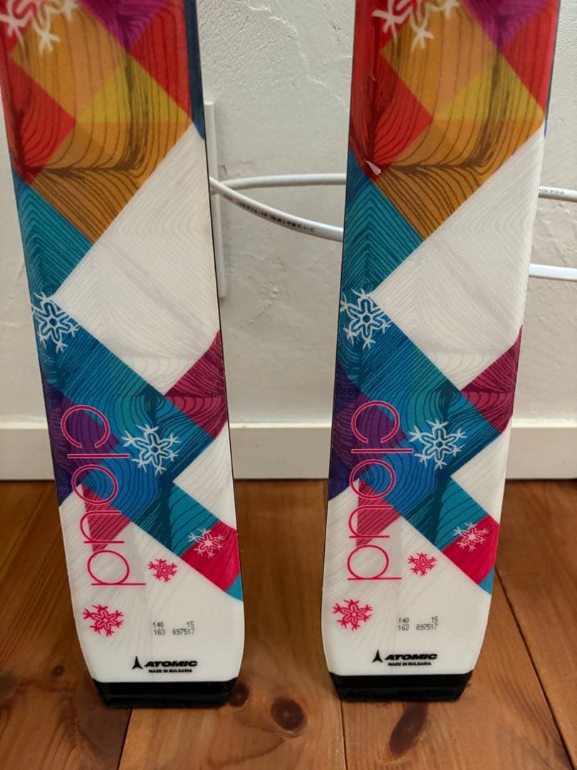 ATOMIC ジュニア スキー 140cm ビン付 ストック100cm
