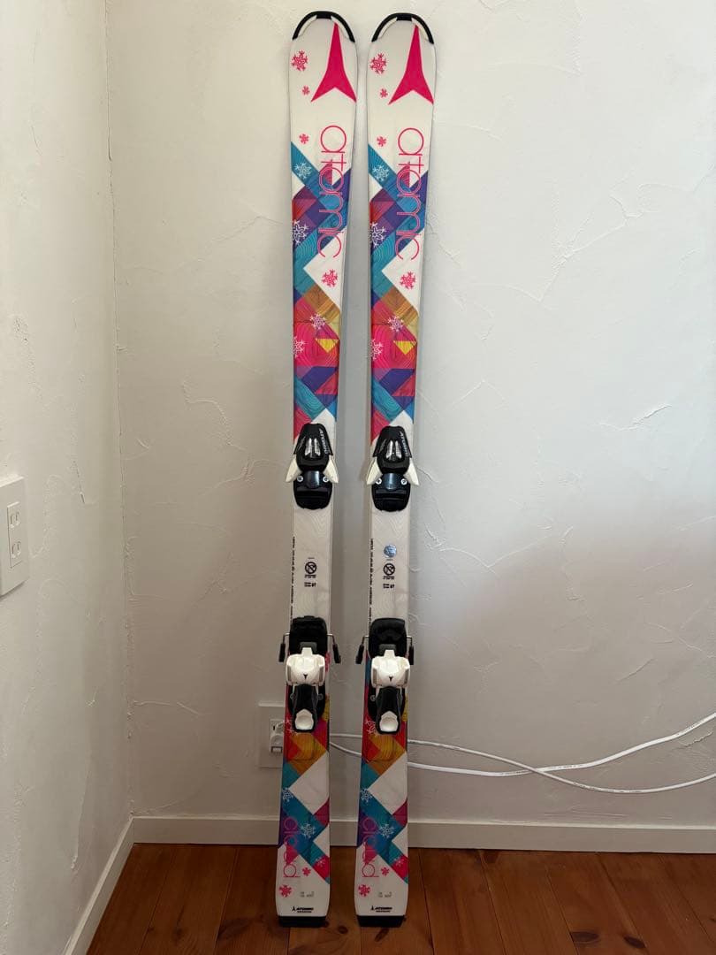 ATOMIC ジュニア スキー 140cm ビン付 ストック100cm