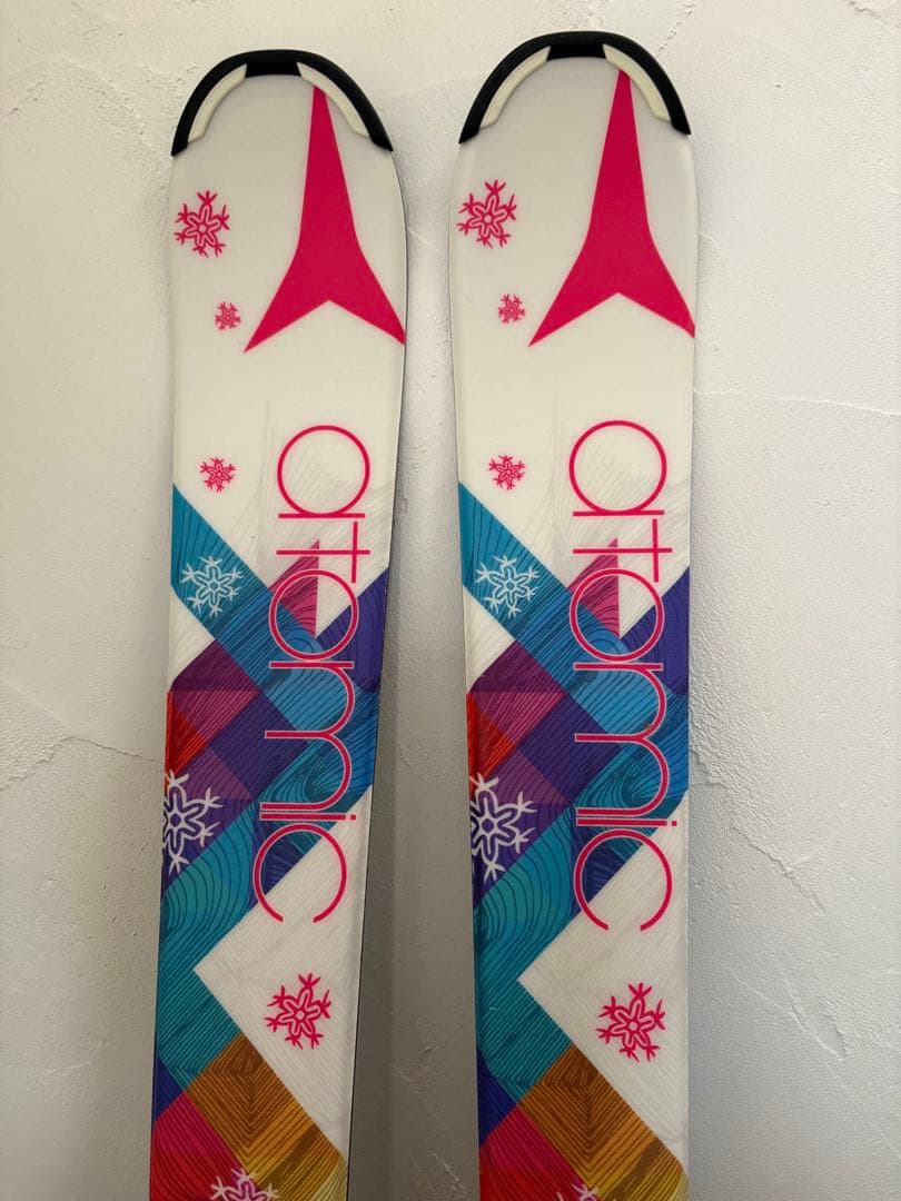 ATOMIC ジュニア スキー 140cm ビン付 ストック100cm