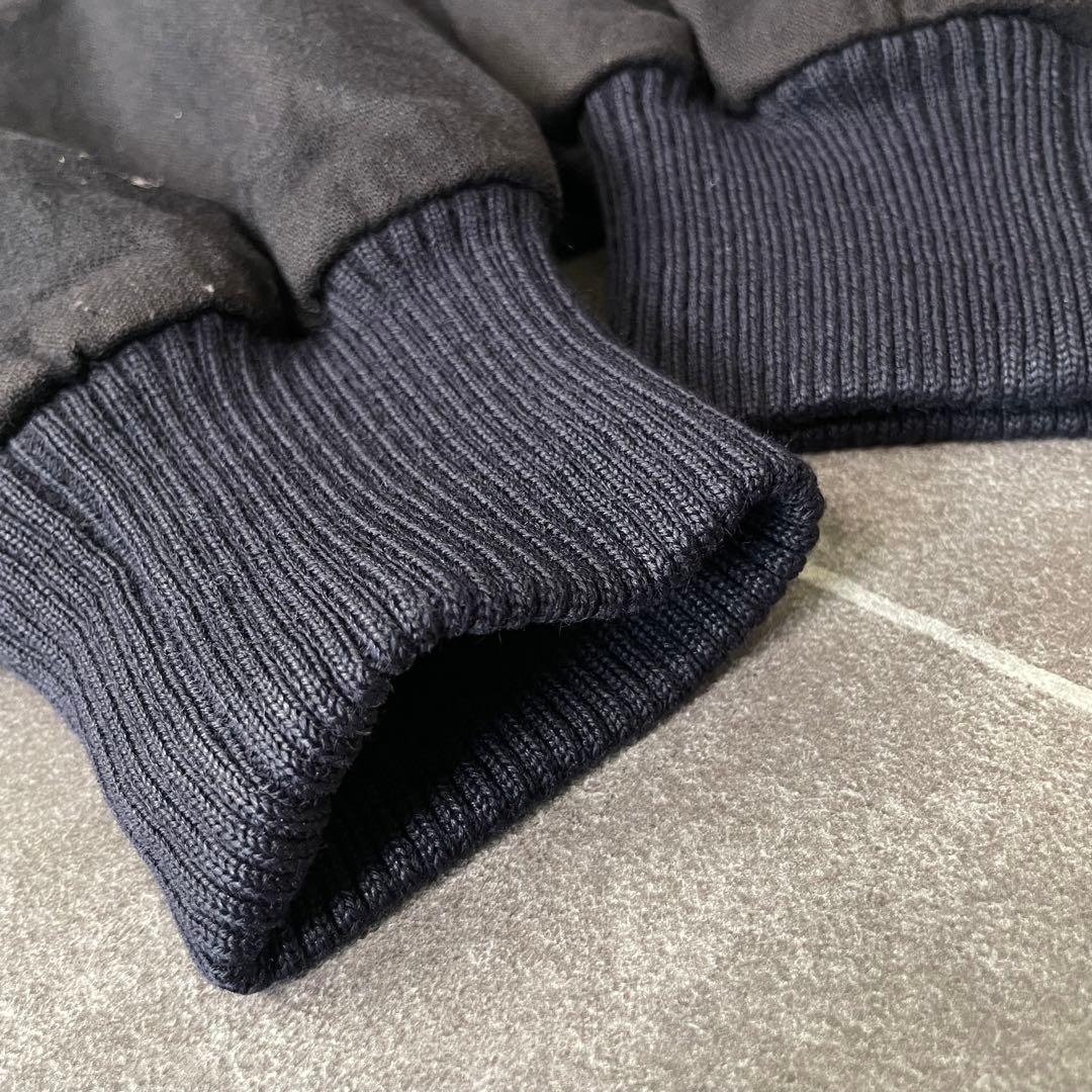 ITALY製 vintage shark ウールブルゾン スタンドカラー濃紺