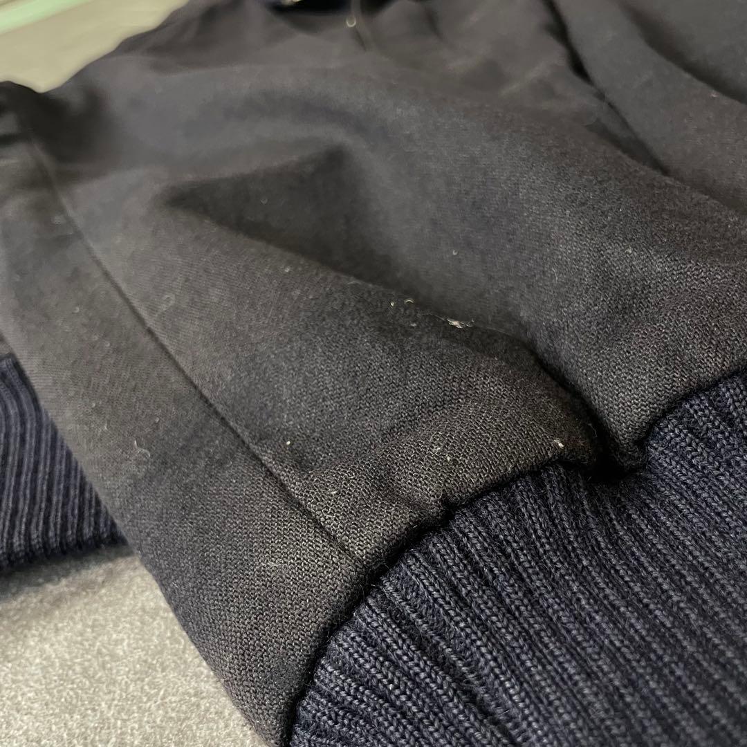 ITALY製 vintage shark ウールブルゾン スタンドカラー濃紺