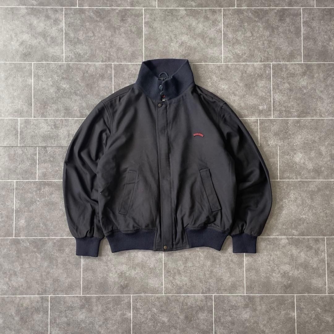 ITALY製 vintage shark ウールブルゾン スタンドカラー濃紺