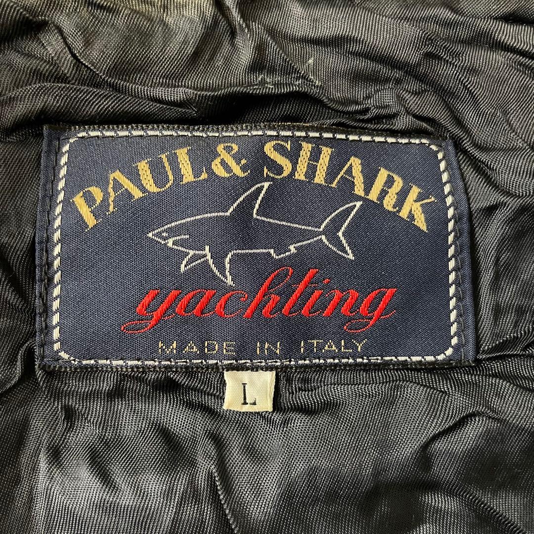 ITALY製 vintage shark ウールブルゾン スタンドカラー濃紺