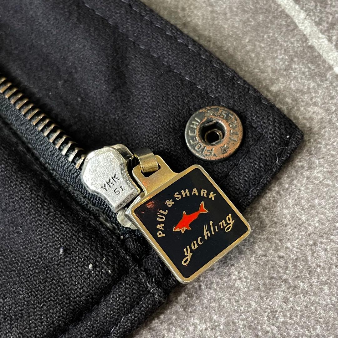 ITALY製 vintage shark ウールブルゾン スタンドカラー濃紺