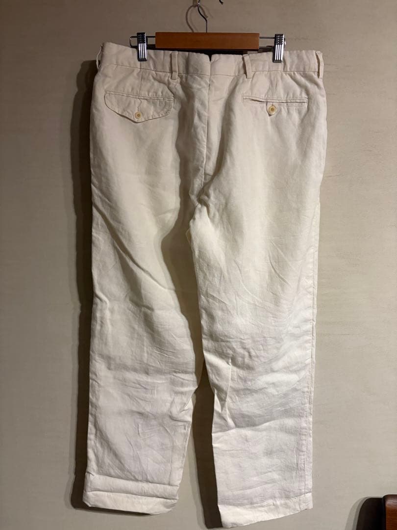 ラルフローレン　リネン100％ ホワイト　チノパン　トラウザーズ　W35