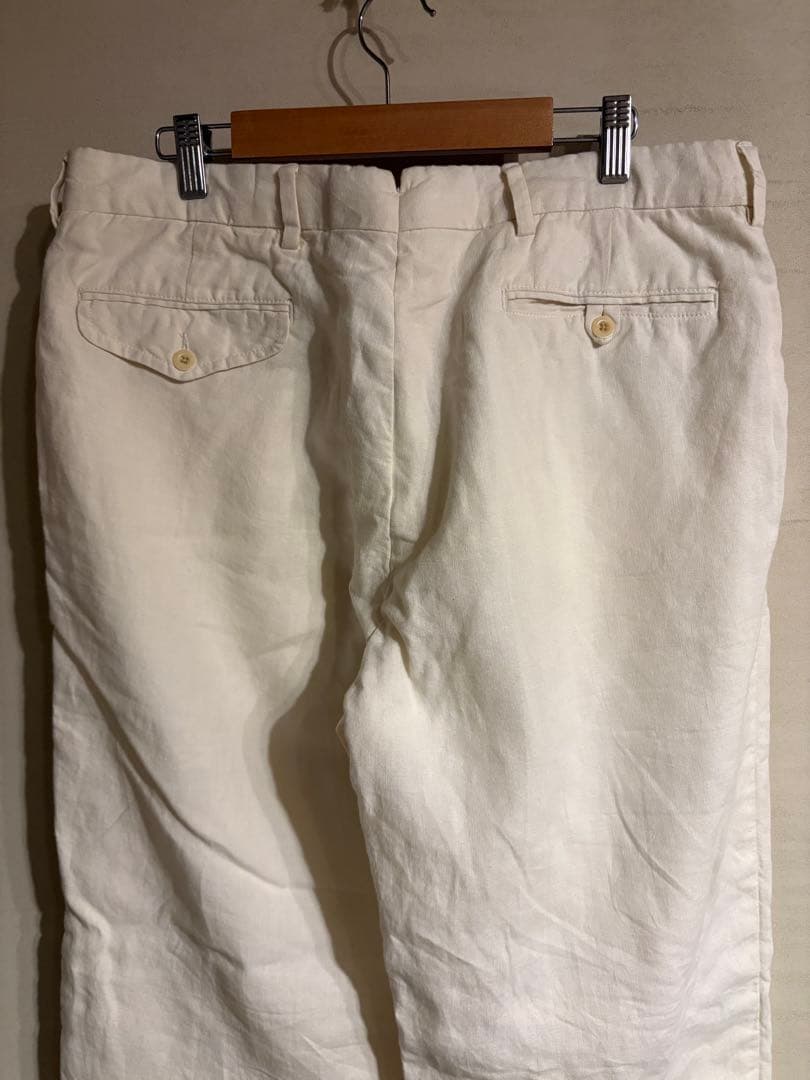 ラルフローレン　リネン100％ ホワイト　チノパン　トラウザーズ　W35