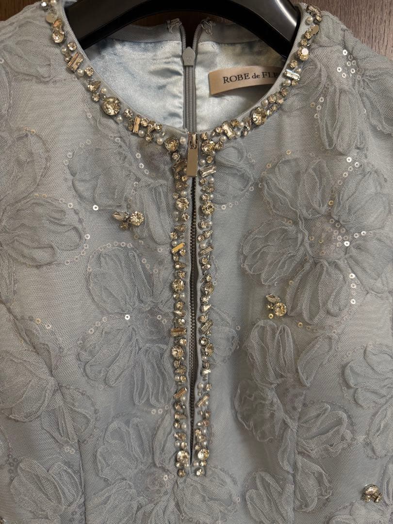 ROBE de FLEURS 水色 フレアドレス S