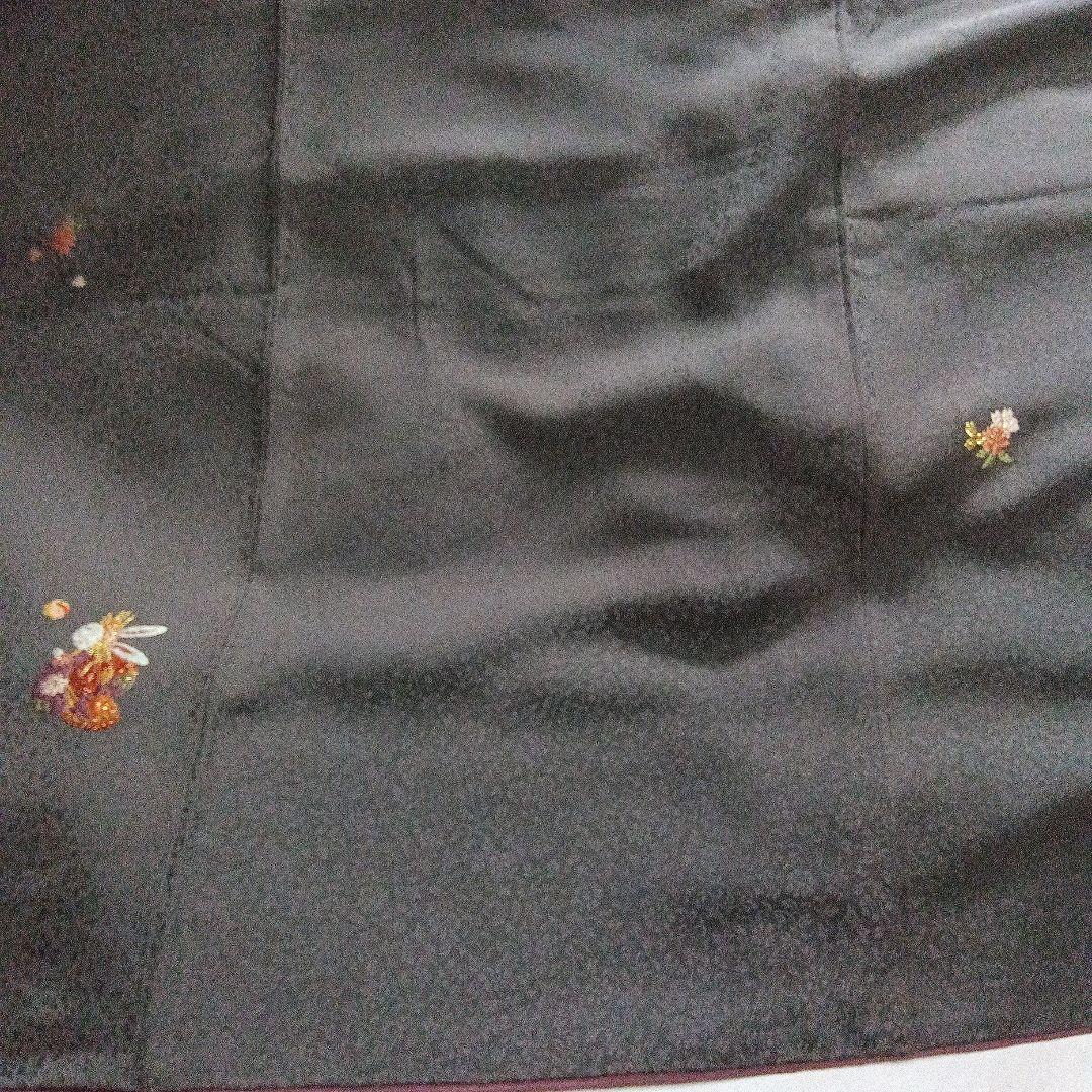 附下げ　 栗茶色 ウサギ刺繍