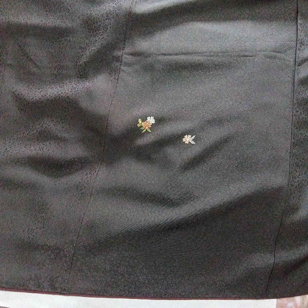 附下げ　 栗茶色 ウサギ刺繍