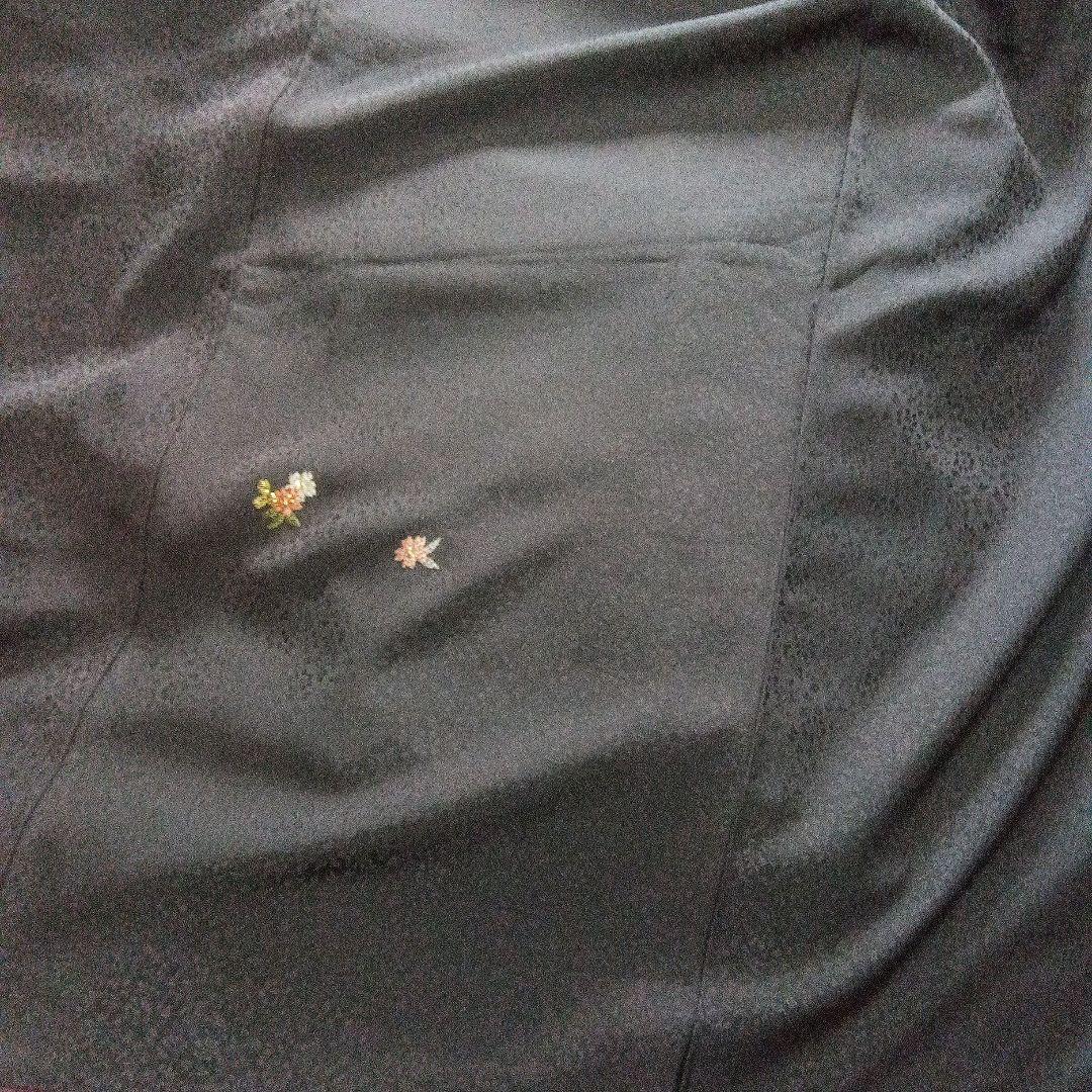 附下げ　 栗茶色 ウサギ刺繍