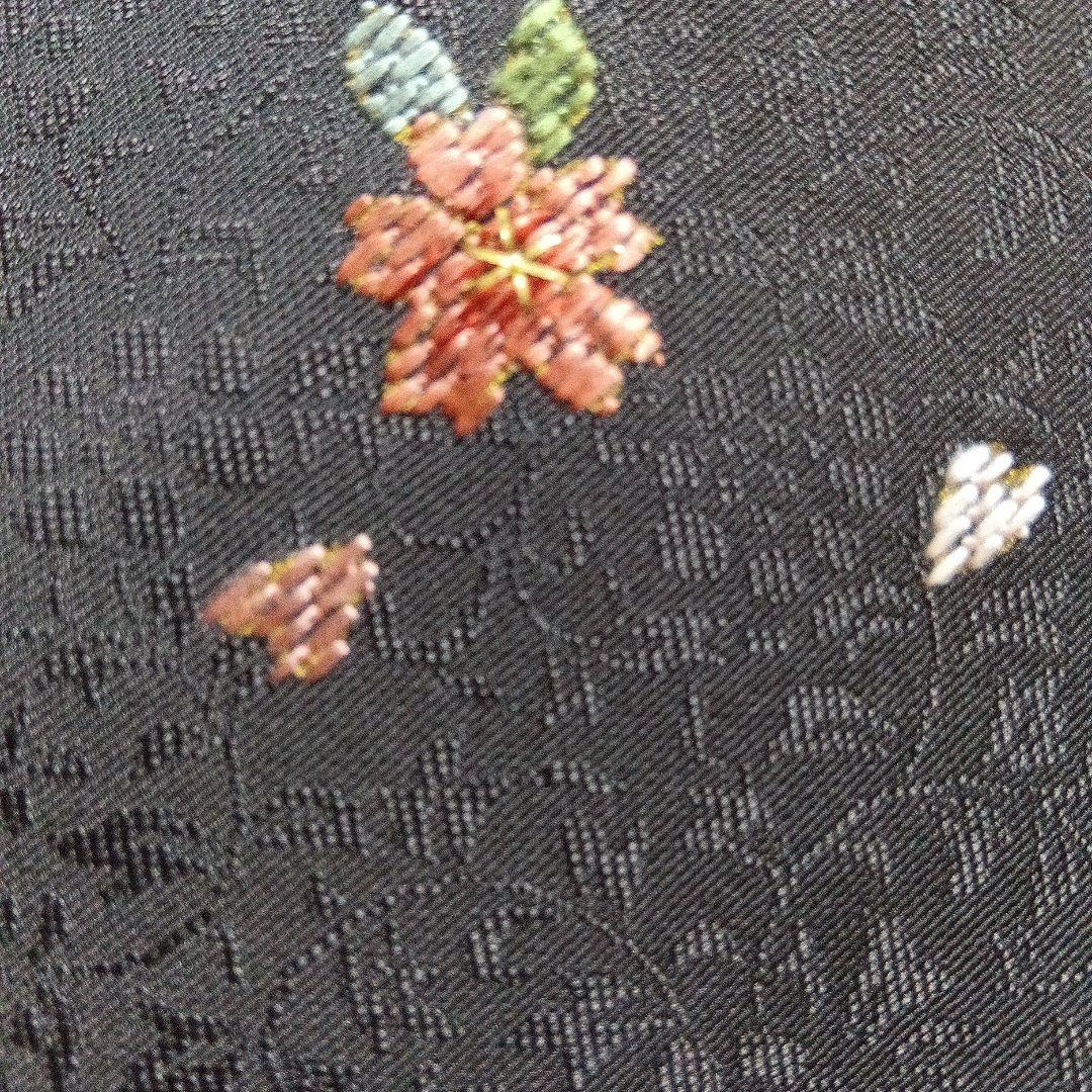 附下げ　 栗茶色 ウサギ刺繍