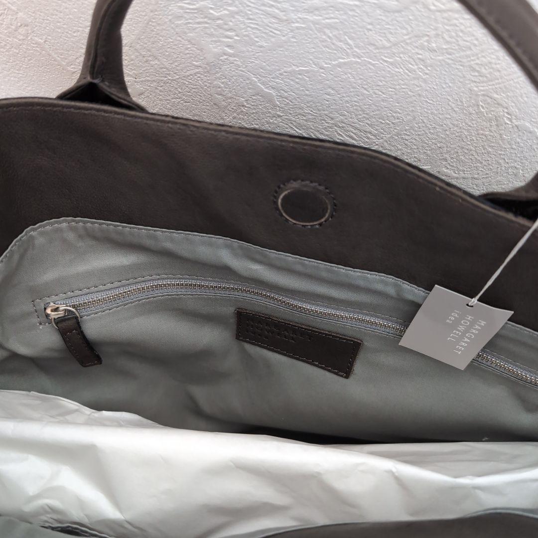 新品未使用マーガレットハウエル　レザートートバッグ　ダークグレータグ付
