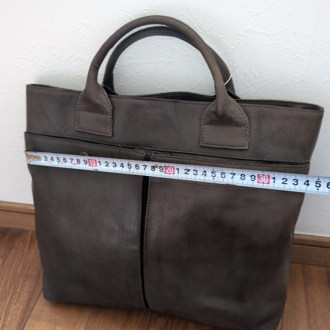 新品未使用マーガレットハウエル　レザートートバッグ　ダークグレータグ付