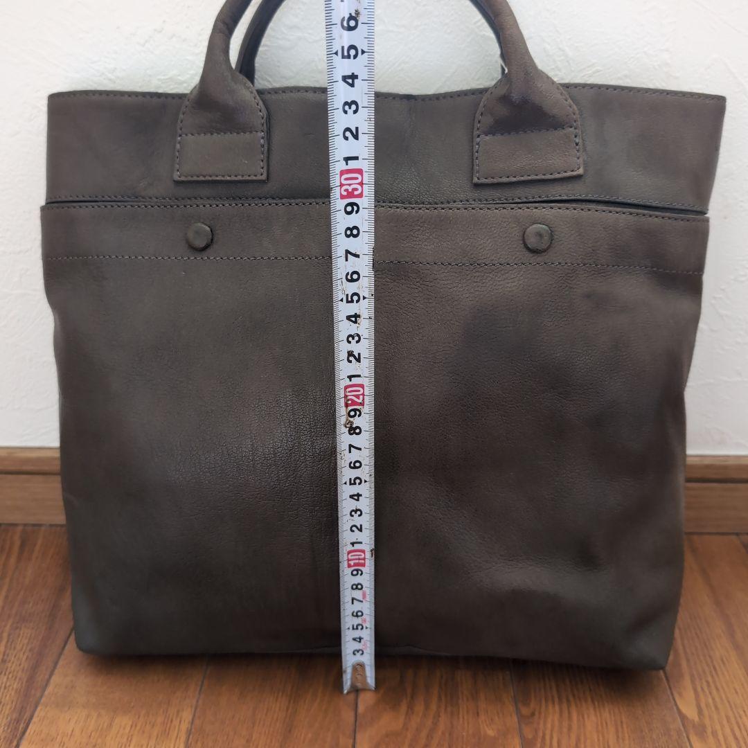 新品未使用マーガレットハウエル　レザートートバッグ　ダークグレータグ付
