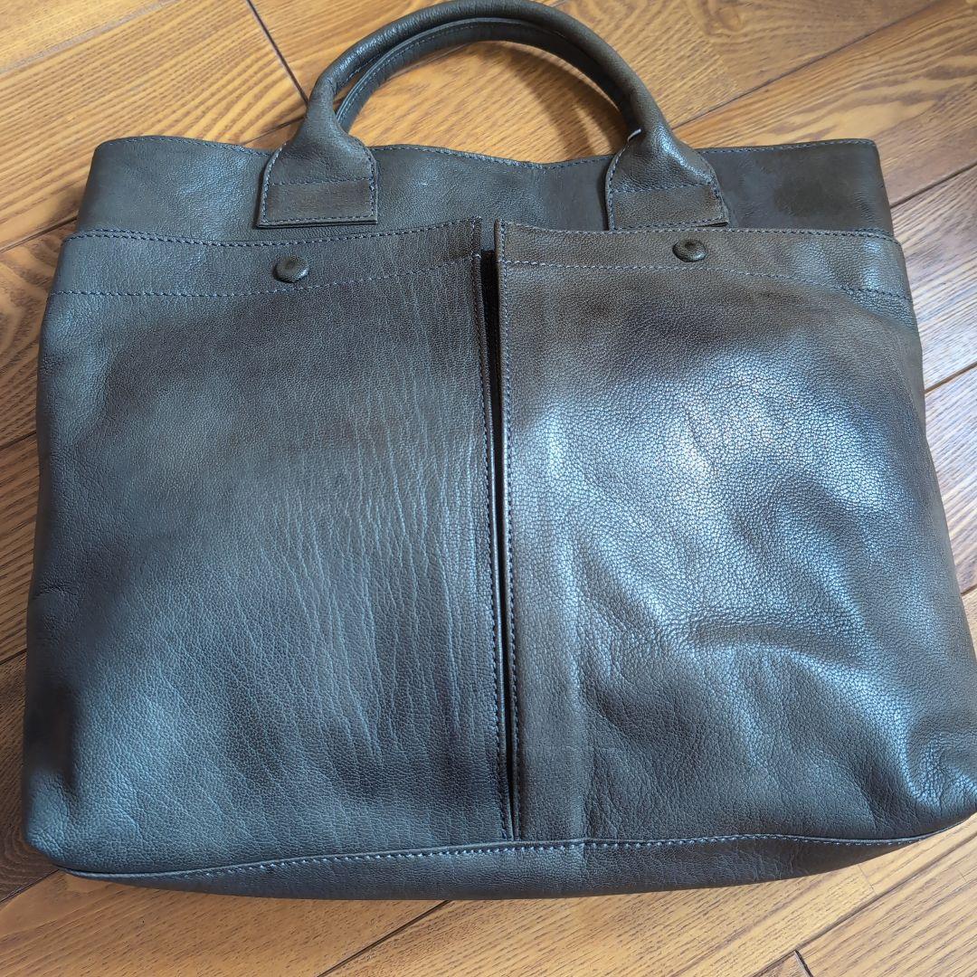 新品未使用マーガレットハウエル　レザートートバッグ　ダークグレータグ付