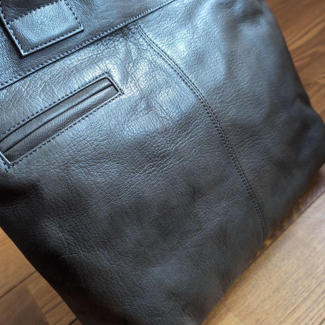 新品未使用マーガレットハウエル　レザートートバッグ　ダークグレータグ付