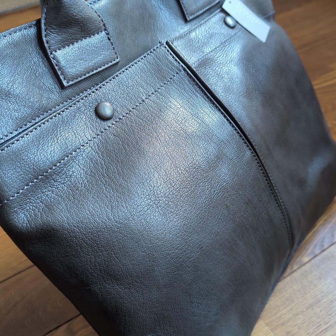 新品未使用マーガレットハウエル　レザートートバッグ　ダークグレータグ付