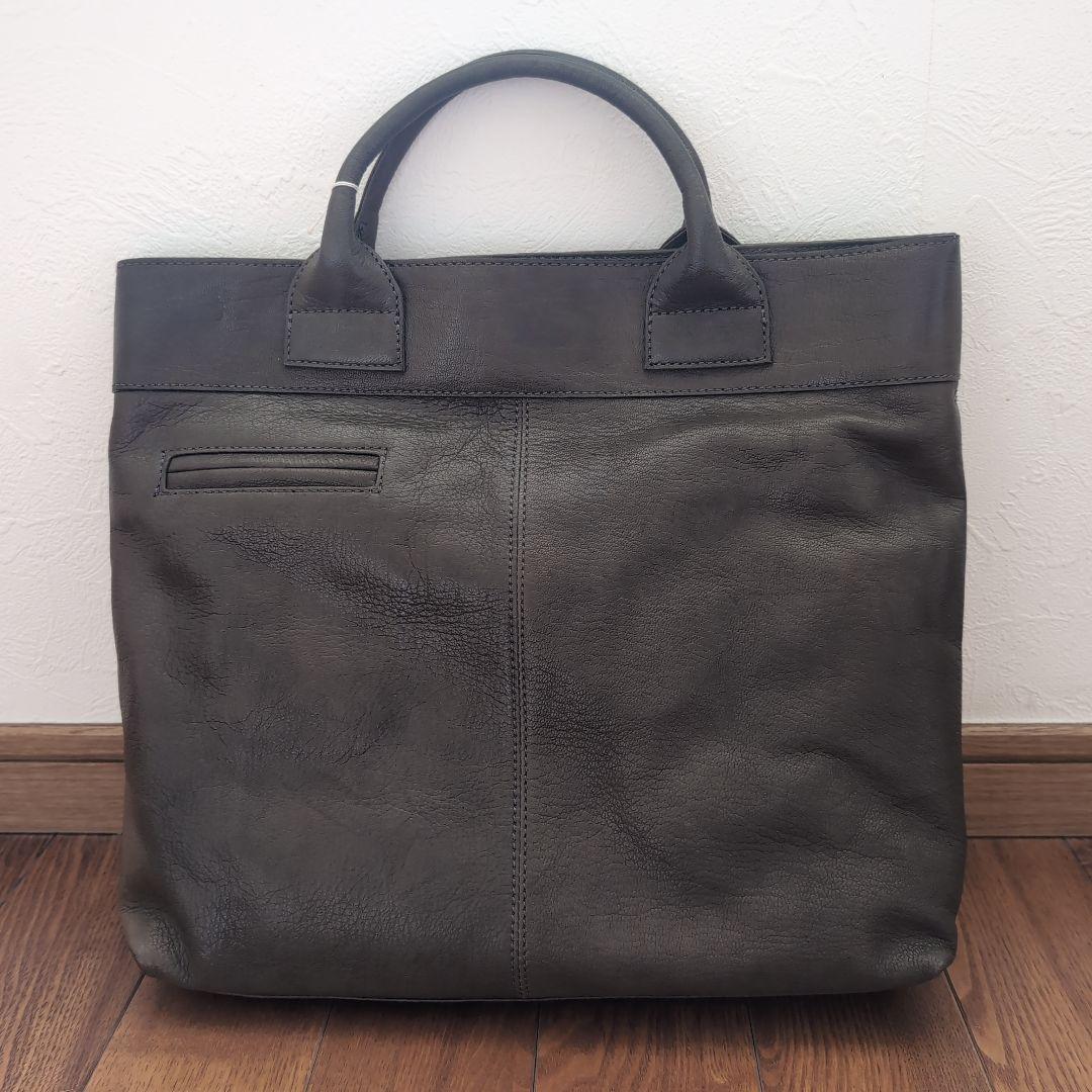 新品未使用マーガレットハウエル　レザートートバッグ　ダークグレータグ付