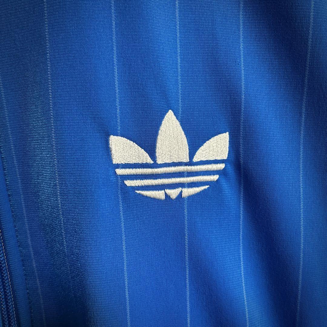 ミ*ビ様 【希少デザイン】adidas トラックジャケット 青×白 トレフォイル